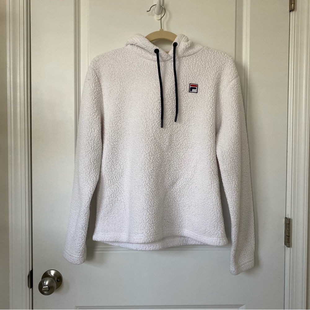 Fila Size Small White Hoodie Sweatshirt